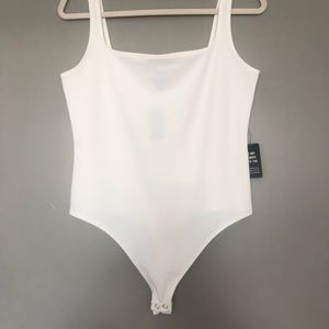 White square-neck bodysuit